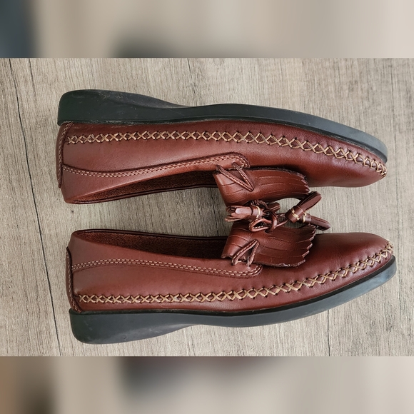 Dexter Women's Size 6M Brown Leather Comfort Loafer Shoes with Tassels - Picture 8 of 9